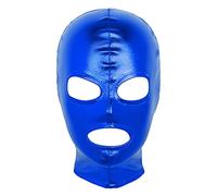 Rswnyirn Sexy Face Mask for Women Men Full Cover Leather Hood Mask Elastic Club Party Accessory Fancy Dress Up Blue One Size