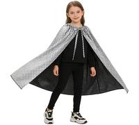 Rswnyirn Shimmer Mermaid Scale Pattern Cloak Cape Shiny Long Cape Halloween Cosplay Robe Silver 80cm One Size