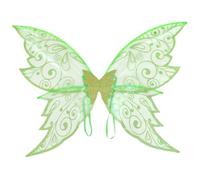 Rswnyirn Sparkly Sheer Butterfly Elf Wings Floral Garland and Elf Ears for Halloween Masquerade Party 1Pc Green One Size