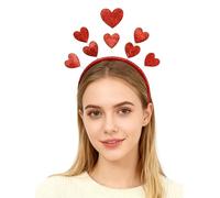 Rswnyirn Valentines Day Head Boppers for Women Glitter Hearts Hairband Headpiece Holiday Party Favor Type A One Size