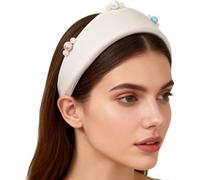 Rswnyirn Victorian Crown Headpiece Elizabethan Renaissance Coronet Hat Headdress Pilgrim Headband Beige D One Size
