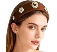 Rswnyirn Victorian Crown Headpiece Elizabethan Renaissance Coronet Hat Headdress Pilgrim Headband Coffee B One Size