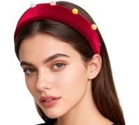 Rswnyirn Victorian Crown Headpiece Elizabethan Renaissance Coronet Hat Headdress Pilgrim Headband Red B One Size