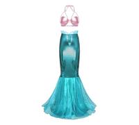 Rswnyirn Womens Halloween Mermaid Costume Metallic Shiny Maxi Skirt Sea Themed Dress Up Party Type G XL