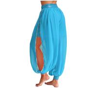 Rswnyirn Womens Indian Belly Dance Baggy Harem Pants Arabic Princess Bollywood Performance Costume Light Blue One Size