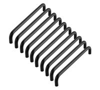 RSWZSFL 10 Pcs Kitchen Cabinet Handles Colourful Cabinet Knobs Cupboard Handles Furniture Pull Aluminium Door Handles Drawer Knobs for Drawer Wardrobe Children's Room Furniture (Black,Pitch:128mm)