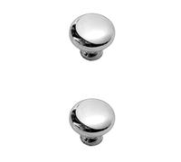 RSWZSFL 2 Pack Cabinet Handles Modern Drawer Pulls Furniture Door Pulls with Screws Cupboard Handles Wardrobe Knobs Cabinet Hardware for Kitchen Bedroom Bathroom Dresser (Single Hole,Bright Chrome)
