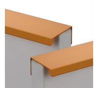 RSWZSFL 2 Pack Concealed Kitchen Cupboard Handles Hidden Furniture Handles Finger Edge Pull Concealed Cabinet Handles Invisible Drawer Pulls with Screws for Wardrobe Door Drawer (Gold,Length:600mm)