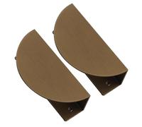 RSWZSFL 2 Pack Semicircular Cabinet Pulls Half Moon Dresser Pulls Semicircle Drawer Handles Cupboard Knobs for Bathroom,Wardrobes,Bookcases,Kitchen,Furniture Doors (Bronze Brushed,Length:80mm)