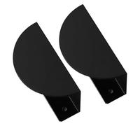 RSWZSFL 2 Pack Semicircular Cabinet Pulls Half Moon Dresser Pulls Semicircle Drawer Handles Cupboard Knobs for Bathroom,Wardrobes,Bookcases,Kitchen,Furniture Doors (Black,Length:80mm)