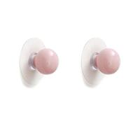 RSWZSFL 2 Pcs Colourful Ceramic Drawer Knobs Self Stick Knobs Self-Adhesive Handles Stick On Cabinet Knobs Wardrobe Door Handles for Furniture Dresser Cupboard Kids Room (Light Pink)