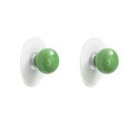 RSWZSFL 2 Pcs Colourful Ceramic Drawer Knobs Self Stick Knobs Self-Adhesive Handles Stick On Cabinet Knobs Wardrobe Door Handles for Furniture Dresser Cupboard Kids Room (Dark Green)