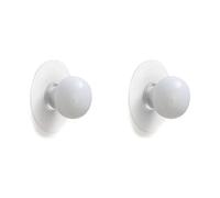 RSWZSFL 2 Pcs Colourful Ceramic Drawer Knobs Self Stick Knobs Self-Adhesive Handles Stick On Cabinet Knobs Wardrobe Door Handles for Furniture Dresser Cupboard Kids Room (White)