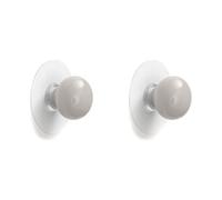 RSWZSFL 2 Pcs Colourful Ceramic Drawer Knobs Self Stick Knobs Self-Adhesive Handles Stick On Cabinet Knobs Wardrobe Door Handles for Furniture Dresser Cupboard Kids Room (Light Grey)