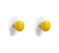 RSWZSFL 2 Pcs Colourful Ceramic Drawer Knobs Self Stick Knobs Self-Adhesive Handles Stick On Cabinet Knobs Wardrobe Door Handles for Furniture Dresser Cupboard Kids Room (Dark Yellow)