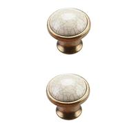 RSWZSFL 2 PCS European Classic Style Handle Dresser Handles Vintage Ceramic Drawer Pull Handle Kitchen Door Handles Bedroom Furniture Pull for Furniture Cabinet Cupboard Wardrobe Door (Single Hole)