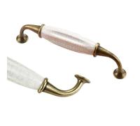 RSWZSFL 2 PCS European Classic Style Handle Dresser Handles Vintage Ceramic Drawer Pull Handle Kitchen Door Handles Bedroom Furniture Pull for Furniture Cabinet Cupboard Wardrobe Door (Pitch:96mm)