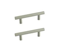 RSWZSFL 2 Pcs Kitchen Door Handles T Bar Handle Drawer Pulls Cupboard Handles Colorful Cabinet Pulls Wardrobe Handles for Children's Wardrobe Bedroom Furniture Hardware (Moran Green,Pitch:76mm)