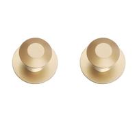 RSWZSFL 2 Pcs Self-Stick Cabinet Pulls Stainless Steel Drawer Knobs Self-Adhesive Handles Wardrobes Handles Stick On Door Knobs No Drilling for Kitchen Cabinet Cupboard Drawer (Gold)