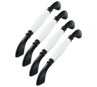 RSWZSFL 4 Pack Ceramic Handles European Classic Style Handle Cabinet Knobs Cupboard Handles Kitchen Door Handle Drawer Pulls for Bedroom Furniture Dresser Office Cupboard (Black+White,Pitch:160mm)