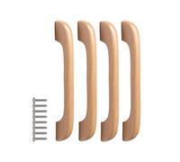 RSWZSFL 4 Pcs Wooden Drawer Pulls Cabinet Pulls Kitchen Door Handles Furniture Pull Handles Wood Handle for Bedroom Bathroom Dresser Drawer Cupboard Wardrobe (A,Pitch:96mm)