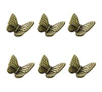 RSWZSFL 6 Pcs Butterfly Drawer Knobs Zinc Alloy Butterfly Pull Handle Vintage Cupboard Knobs Creative Cabinet Knobs with Screws for Dresser Drawer Wardrobe Cupboard Door,Decorative (Green Antique)