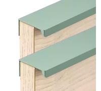 RSWZSFL Finger Edge Pull 2 Pcs Concealed Handle Pulls Invisible Kitchen Cupboard Handles Hidden Modern Drawer Handle Curved Pull Wardrobe Handles for Drawer Cabinet Hardware (Green,Length:500mm)