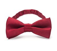 RSXING Kids Bow Tie Boys Wine Red Bow Tie Toddlers Adjustable Bow Tie Classic Pre-Tieds Bowties for Kids Cute Fun Bow Tie Casual Plain Bowtie for Party Wedding Ball Banquet(Wine Red)