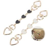 RSYHVG 2 Pieces Bag Extender Chain Strap, Heart Shape Cute Purse Extender Strap Charms Replacement Accessory for DIY Purse Making Handbag Shopping Tote (Black and White)