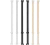 RSYHVG 3 Pairs Bra Straps 40cm Elastic Detachable Adjustable Non-Slip Sew Dress Straps Hanging Neck Swimsuit Replacement Band Black Beige White Multi Color for Strapless Bra