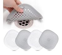 RSYHVG 4 Pcs Silicone Drain Protector with Sucker, Sink Strainer Protector, Shower Drain Covers Hair Catcher, Strainer Plug Trap Filter for Bathroom, Bathtub, Kitchen