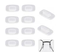 RSYHVG 5 Pairs Clear Silicone Nose Pads, Universal Square Rectangle Push-Slide Replacement Nosepads, Comfort Anti-Slip Eyeglass Nose Pieces for Most Eyeglasses & Sunglasses, No Screws Needed