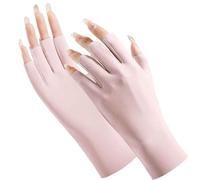 RSYHVG Ice silk nail sunscreen gloves UV light picking tea dew finger women riding protective half finger gloves pink gloves uv protection gloves