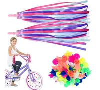 RSYHVG Kids Bike Accessories Set, Bike Tassels + 36Pcs Spoke Beads for Kids Girls, Rainbow Bike Accessories Colorful Tassel Ribbons Bicycle Clip Beads Kids Bike Accessories for Micro Scooter Tricycle