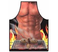 RSYHVG Novelty Muscle Man Chef Apron, 100% Polyester Funny Kitchen Apron for Cooking BBQ Grilling Baking Party, Universal One Size Black
