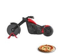 RSYHVG Pizza Cutter, Motorbike Pizza Cutter Wheel with Non-Stick Stainless Steel Super Sharp Blades, Novelty Gift for Pizza Lovers, Pizza Accessories, Black/Red, Ideal for Display and Use