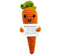 RSYHVG Positive Bean, Crochet Gifts for Boyfriend Girlfriend Him Her,Handmade Positive Knitting Cute Bean Emotional Support Funny Doll Ornament for Birthday Thanksgiving (Orange Carrot)