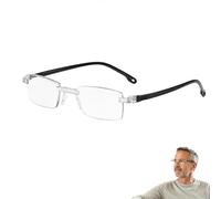 RSYHVG Varifocal Reading Glasses, Progressive Multifocal Anti Blue Light UV400 Protection, No Line Trifocal Readers with Spring Hinge, Lightweight Black Unisex Eyeglasses for Presbyopia Adults