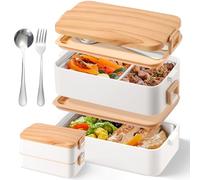 RSYWFFF LunchBox, Lunch Box for Adults and Children, Double Insulated Bento Box, 950 ml Stainless Steel Portable Insulated Lunch Box with Compartments for Office, Work, School and Family Picnics.
