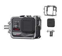 Rszfnjxry 360 Ace Series Aluminum Frame Cage with Lens Silicone Case Compatible with Insta360 Ace/Ace Pro,Metal Protective Durable Housing Case with Cold Shoe Mount