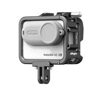 Rszfnjxry Aluminum Frame Cage with Lens Silicone Case for Insta360 GO 3S/GO 3,Metal Protective Durable Housing Case with Cold Shoe Mount(Model Number4)