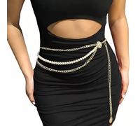 RT 1PC Belly Chain Multilayer Adjustable Waist Chain Belt Women's Body Link Belt for Jeans Dresses Belt Gold Gold Belt Belly Chain Gold