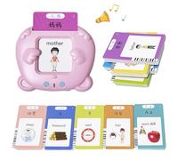 RT&BS Cantonese Mandarin English Talking Flash Cards, Trilingual Learning Flashcard Toys, Cantonese Mandarin Flash Cards for Toddlers, 510 Words, Pink