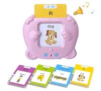 RT&BS Chinese English Talking Flash Cards, Bilingual Learning Flashcard Toys, Mandarin Flash Cards for Kids, Gifts for Christmas (224 Sight Words Pink)