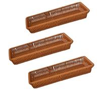 RT&BS Wicker Cutlery Basket, Small Wicker Bread Basket for Table, Cutlery Storage Baskets, Reusable Handmade Woven Storage Baskets for knives, Forks, Spoons, Chopsticks, Pastry (3pcs, Rectangle)