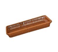 RT&BS Wicker Cutlery Holder, Small Bread Basket for Table, Reusable Durable Cutlery Basket, Christmas Pastry Baskets for Kitchens, Restaurant, Picnic, Party (1pcs, Rectangle)