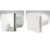 RT DECO100TC & DECO100TW 4" 100mm Timer Chrome or White Extractor Bathroom Fan (White)