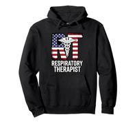 RT Patriotic Medical Symbol Respiratory Therapist USA Pullover Hoodie