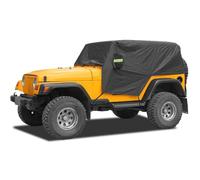 RT-TCZ Car Rain Snow Sunshade Cover Accessories for 1997-2006 Jeep Wrangler TJ Windproof Dustproof Scratch Resistant Outdoor UV Protection Auto Cover,Black
