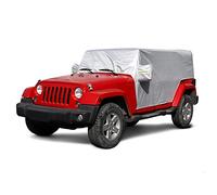 RT-TCZ Car Rain Sunshade Cover for 2007-2020 Jeep Wrangler JK JL 4 Door Windproof Dustproof Scratch Resistant Outdoor UV Protection Auto Cover